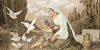 Mother of God with Jesus, doves